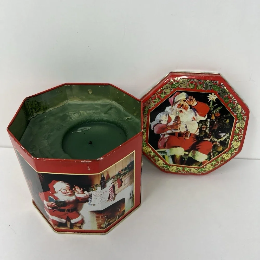 Scent Tins Fragranced Candle Bayberry Christmas Holiday Santa Claus Decor Gift